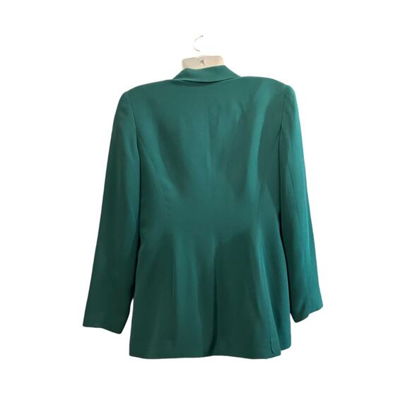 Hugo Buscati Milano Women's Green 100% Silk 2-Piece Blazer/Skirt Set SZ 8 VTG - Picture 3 of 11